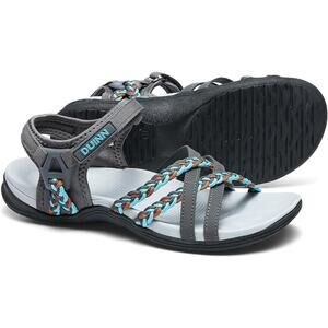 New Duinn Upfen Womens Size 6.5 Hook Loop Closure Black Hiking Sport Sandals